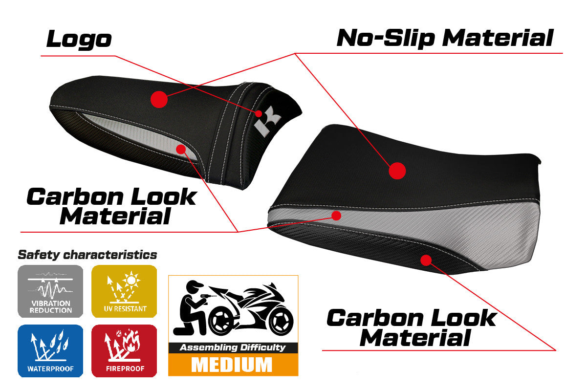 Seat cover compatible - Kawasaki Z 750 2003 - 2006 - mod Pozzuoli 1