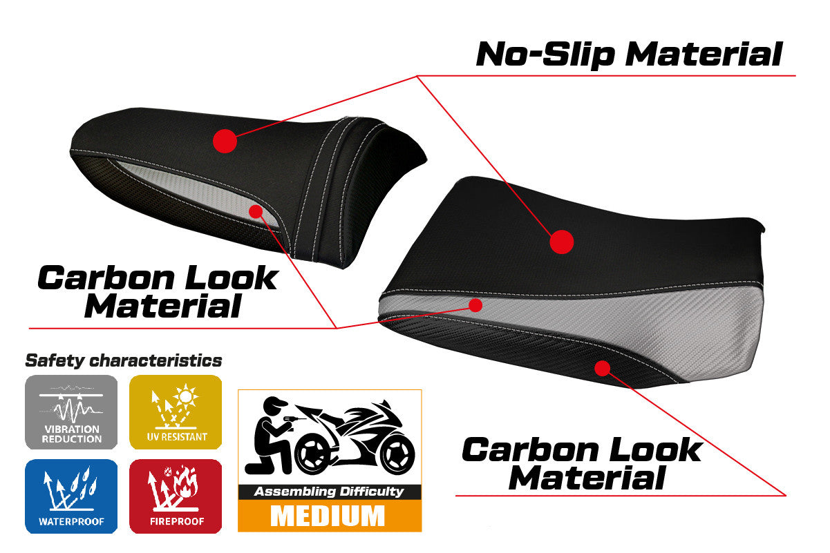 Seat cover compatible - Kawasaki Z 750 2003 - 2006 - mod Pozzuoli 1