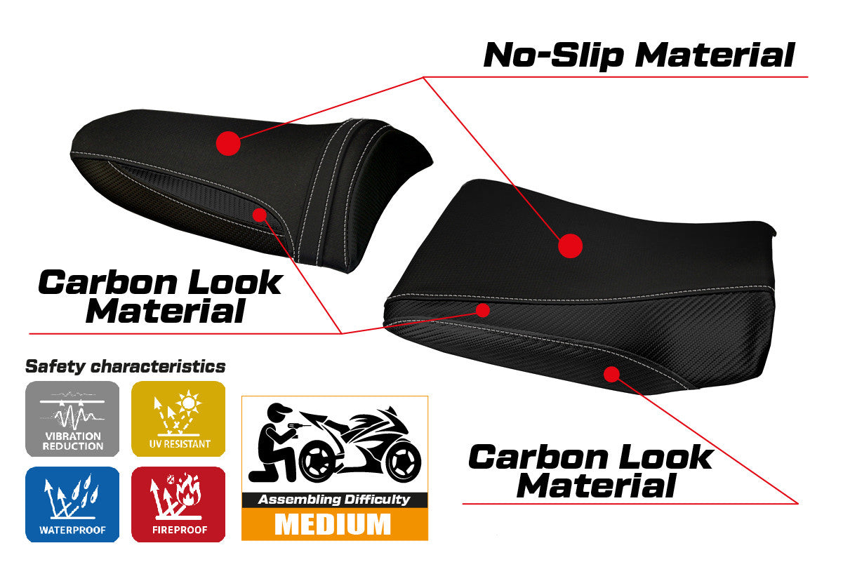 Seat cover compatible - Kawasaki Z 750 2003 - 2006 - mod Pozzuoli 1
