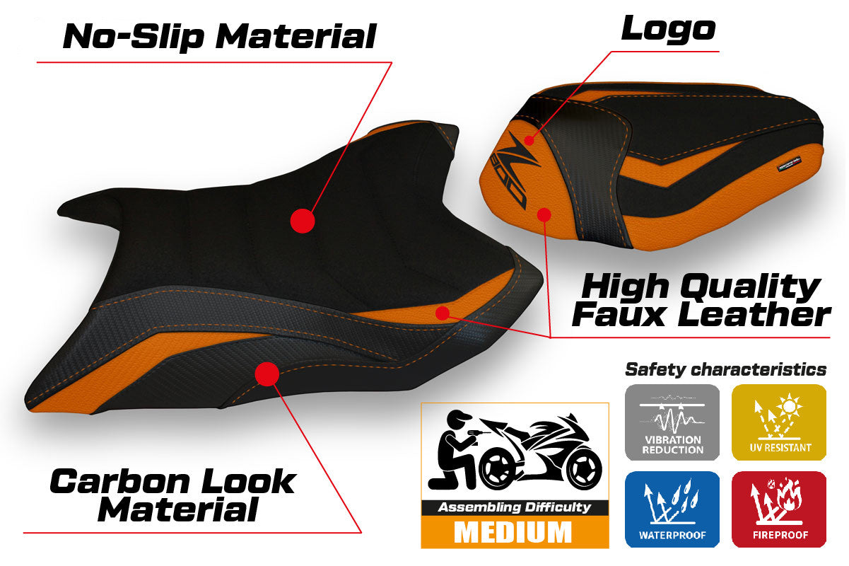 Seat cover compatible - Kawasaki Z 800 2013 - 2016 - mod Corizza 1 Ultragrip