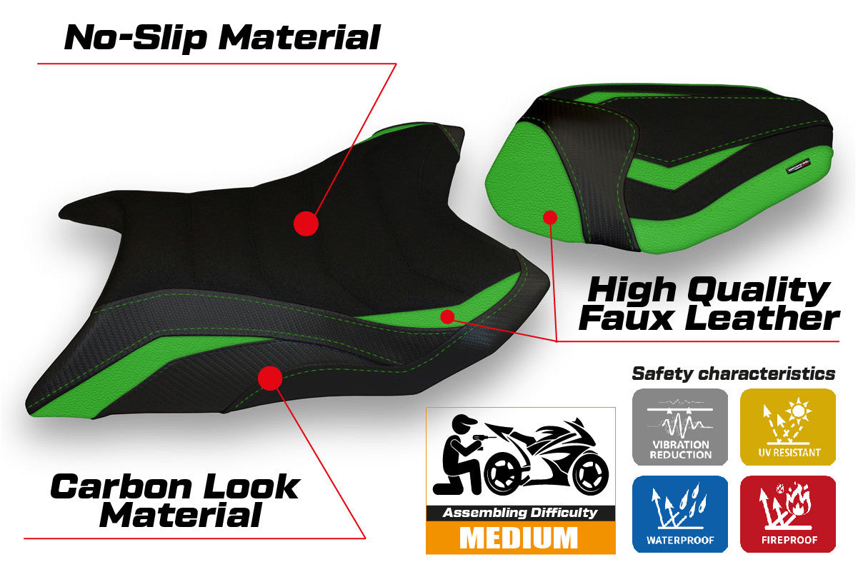 Seat cover compatible - Kawasaki Z 800 2013 - 2016 - mod Corizza 1 Ultragrip