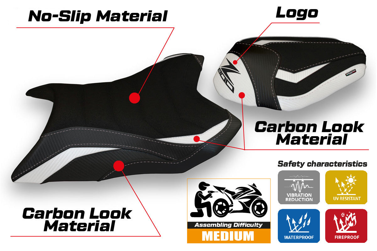 Seat cover compatible - Kawasaki Z 800 2013 - 2016 - mod Corizza 1 Ultragrip