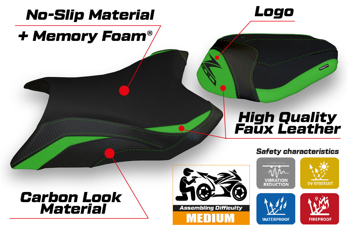 Seat cover compatible - Kawasaki Z 800 2013 - 2016 - mod Kemi Comfort System