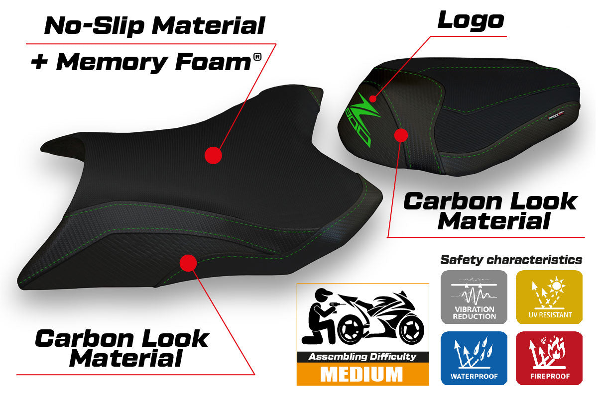Seat cover compatible - Kawasaki Z 800 2013 - 2016 - mod Kemi Comfort System