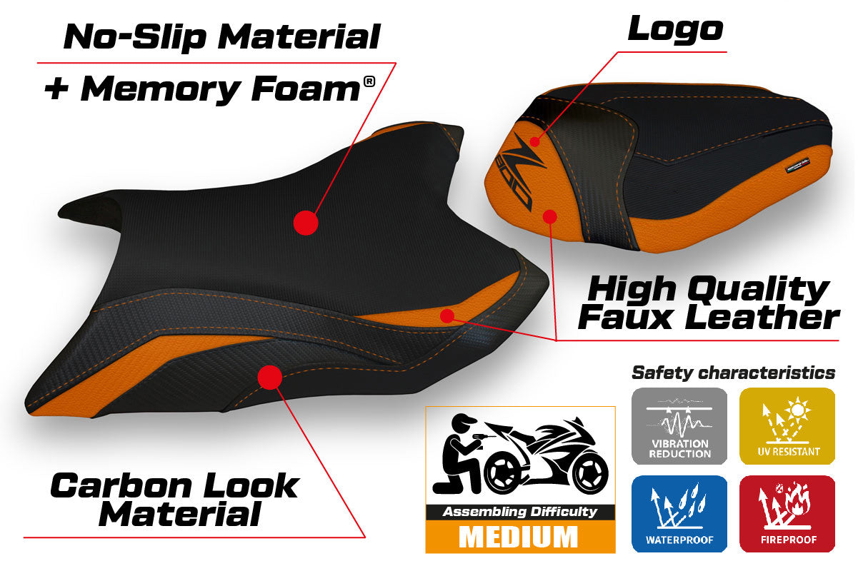 Seat cover compatible - Kawasaki Z 800 2013 - 2016 - mod Kemi Comfort System