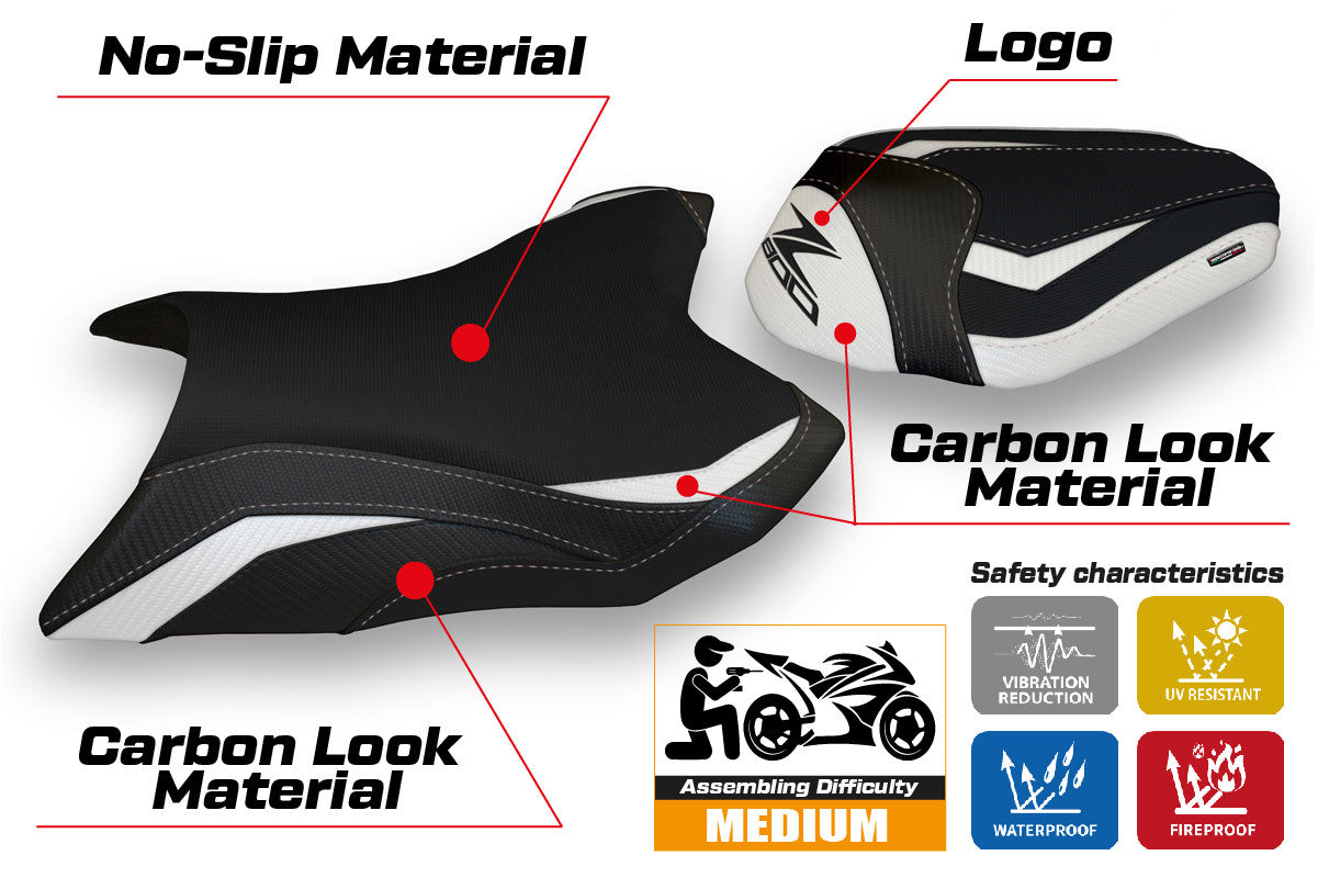 Seat cover compatible - Kawasaki Z 800 2013 - 2016 - mod Mumbai 1