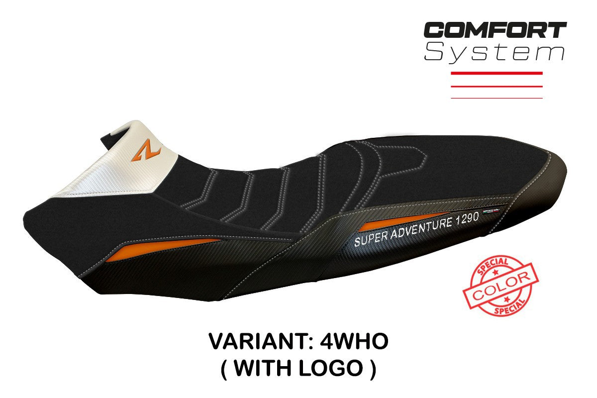 Seat cover compatible - KTM 1290 Super Adventure R 2017 - 2020 - mod Ginevra Special Color Comfort System