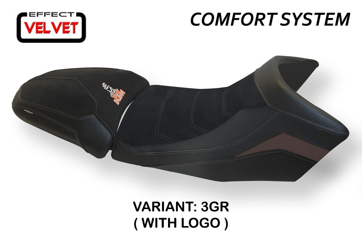 Seat cover compatible - KTM 1290 Super Adventure S - T 2015 - 2020 - mod Gaeta Velvet Comfort System