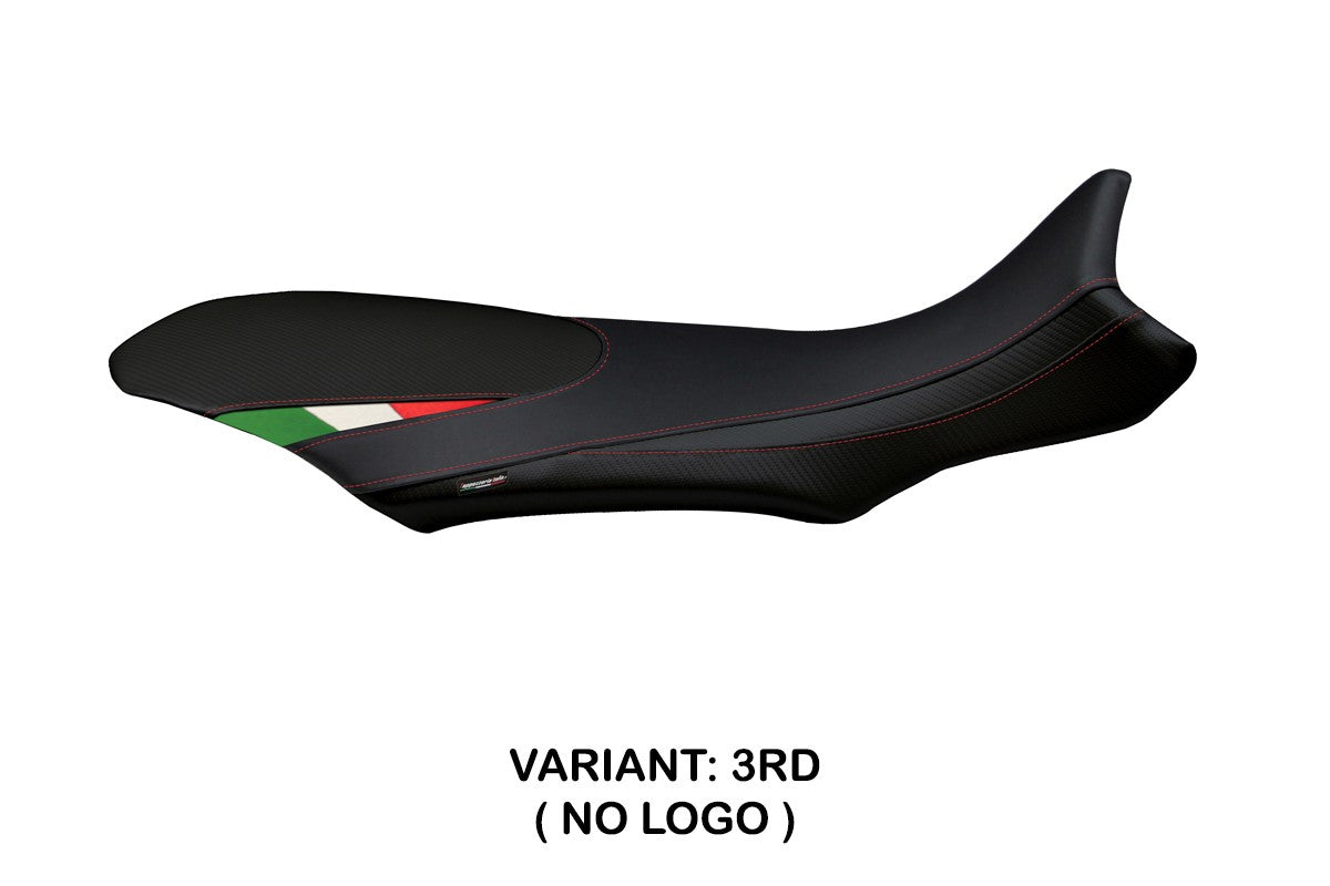 Seat cover compatible - MV Agusta Rivale 800 2013 - 2018 - mod Sorrento Total Black Tricolore