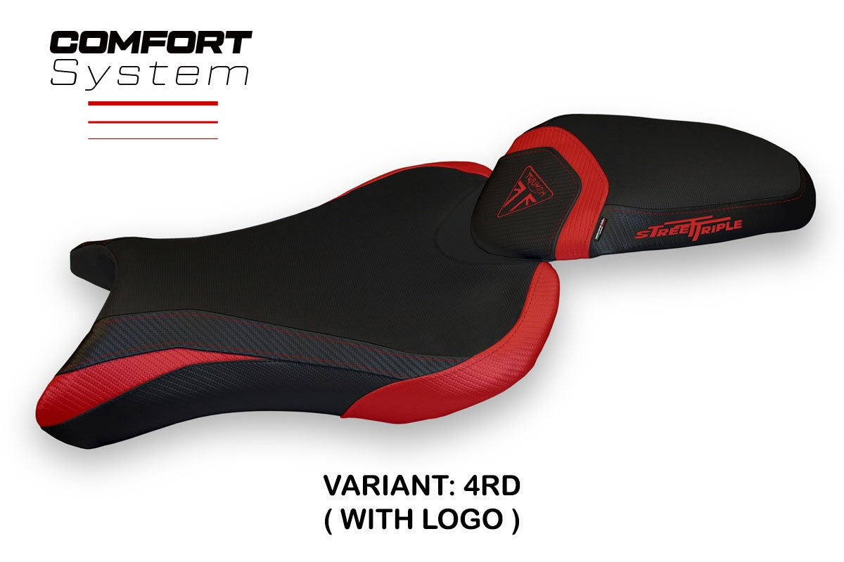 Seat cover compatible - Triumph Street Triple 2017 - 2022 - mod Molina 1 Comfort System