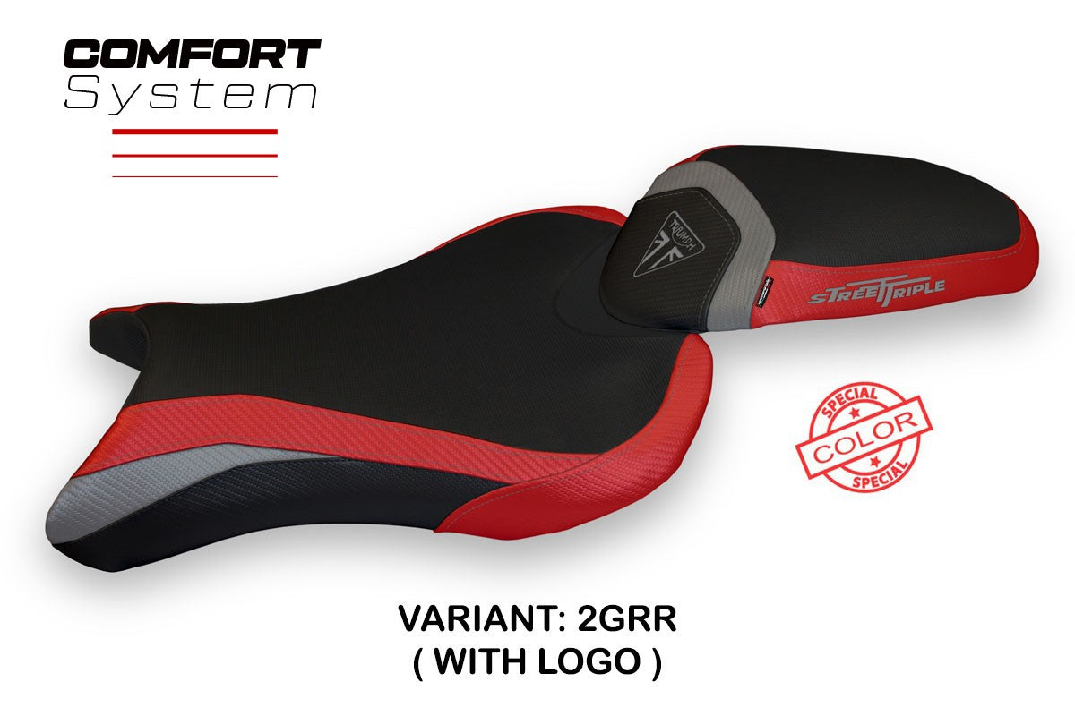 Seat cover compatible - Triumph Street Triple 2017 - 2022 - mod Molina Special Color Comfort System