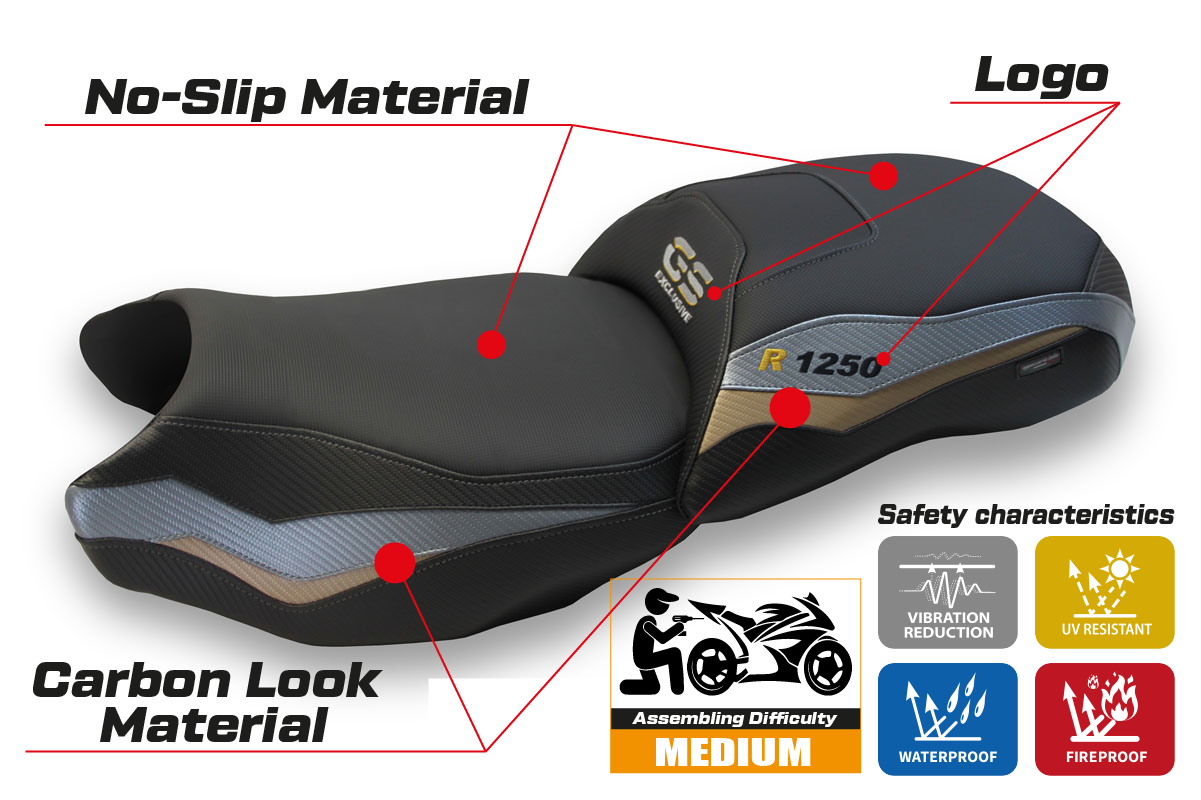 Seat cover compatible - BMW R 1250 GS 2019 - 2023 - mod Herat